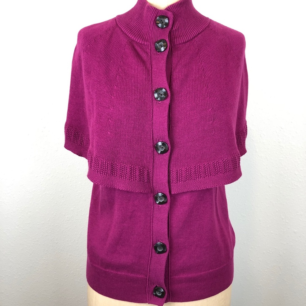 Anthropologie Moth Burgundy Cape Sweater